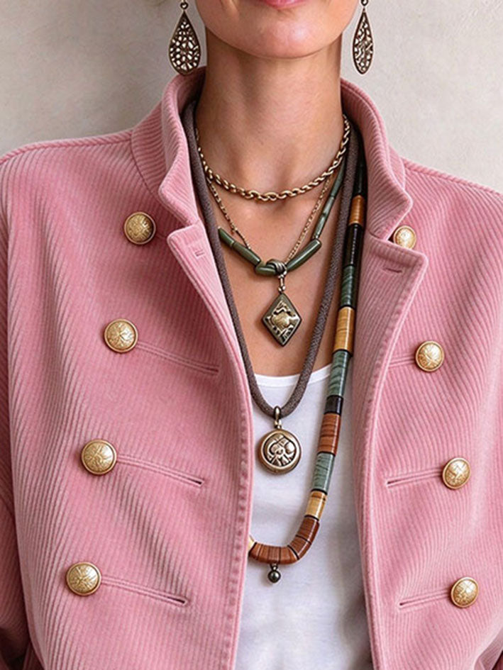 Double-breasted Chic Trendy Corduroy Jacket