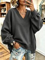 Casual Oversized Cozy Striped Sweatershirt