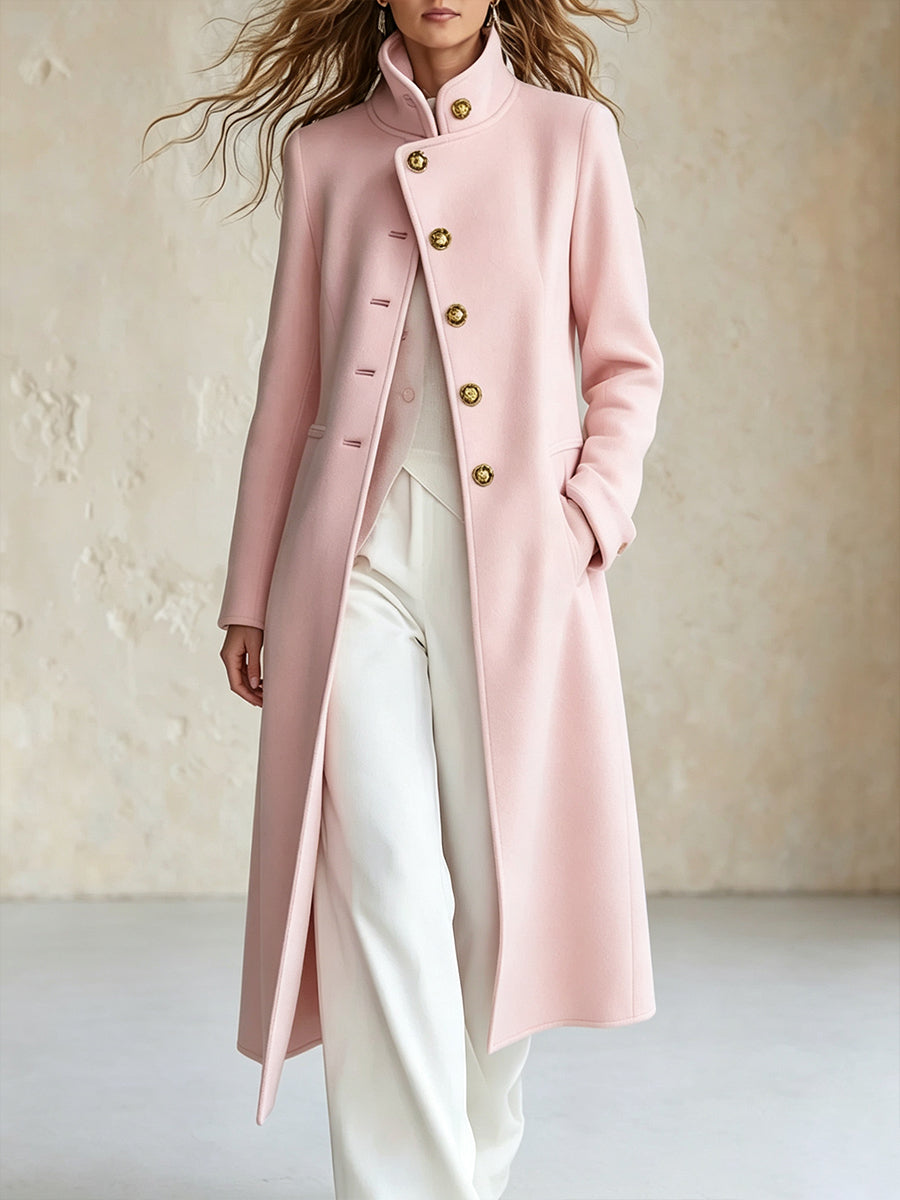 Elegant And Classic Wool-blend Long Coat