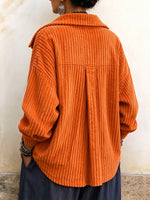 Cozy Corduroy Oversized Button-Front Shirt