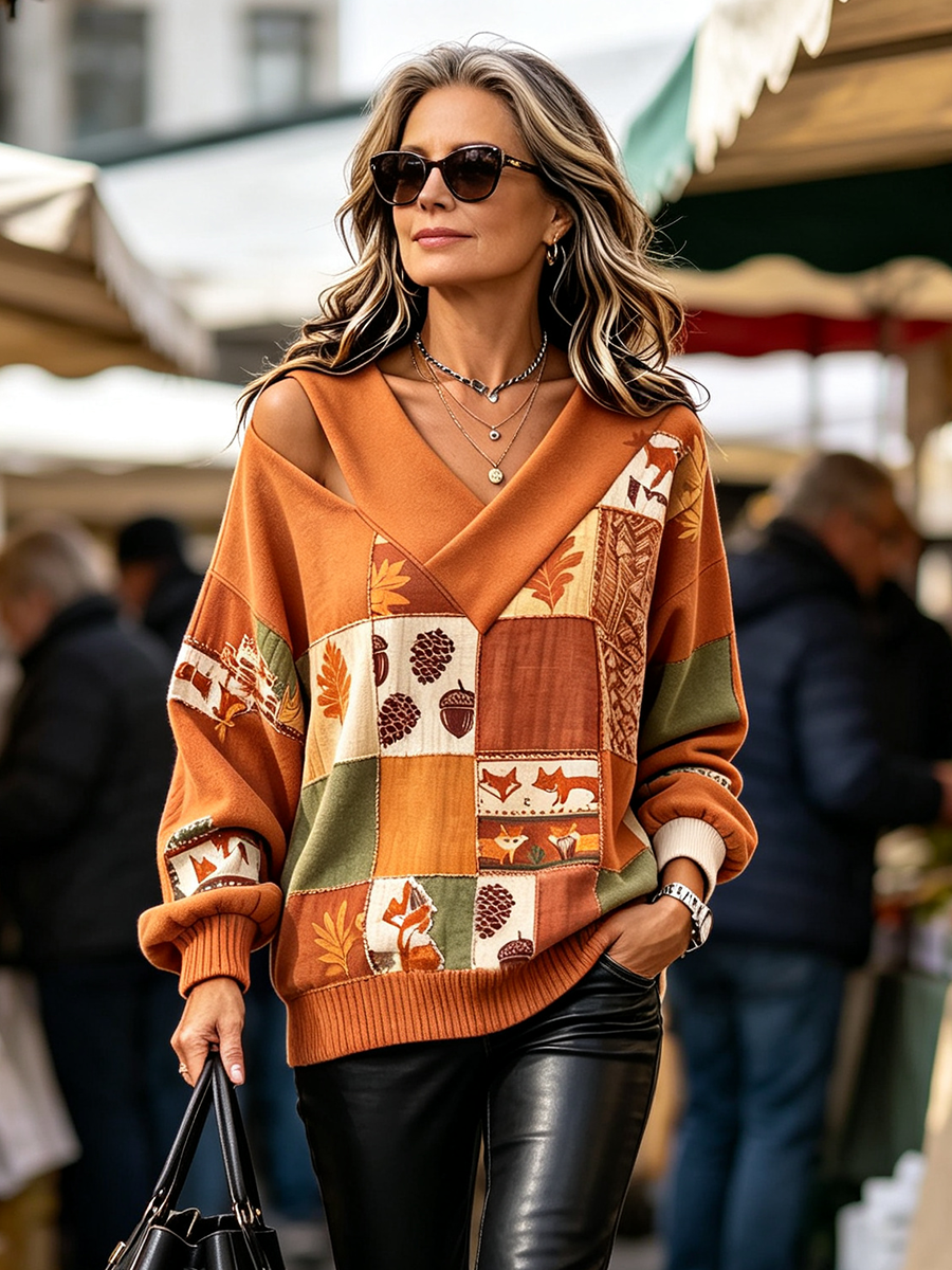Chic Cutout Autumnal Sweatshirt