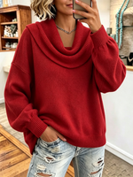 Cozy Stylish Cowl-neck Knitted Sweater