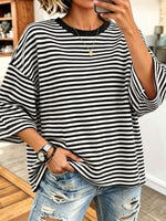 Chic Comfortable Striped Bow Knit Top
