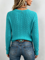 Cozy Classic Solid Cable-knit Crewneck Sweater