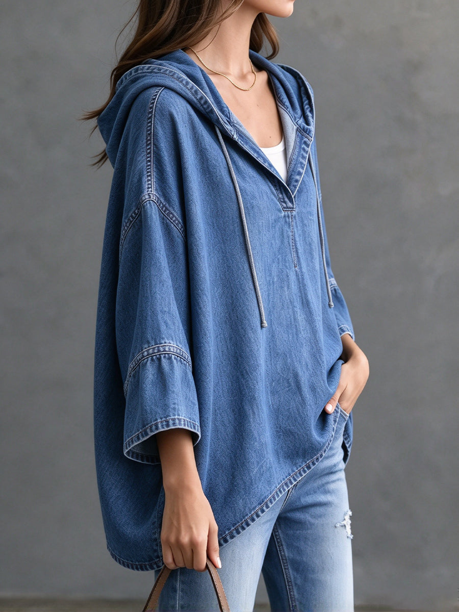 Casual Oversized Hooded Denim Jacket